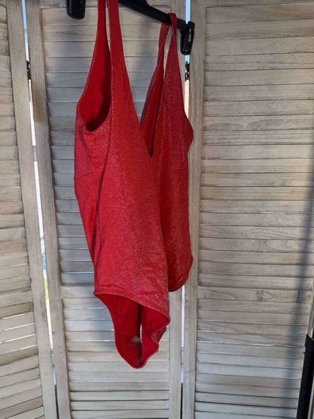 Yitty by Lizzo Red Shimmer Twist Plunge Shaping One Piece Swimsuit 2X NWT - Picture 6 of 8
